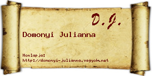 Domonyi Julianna névjegykártya